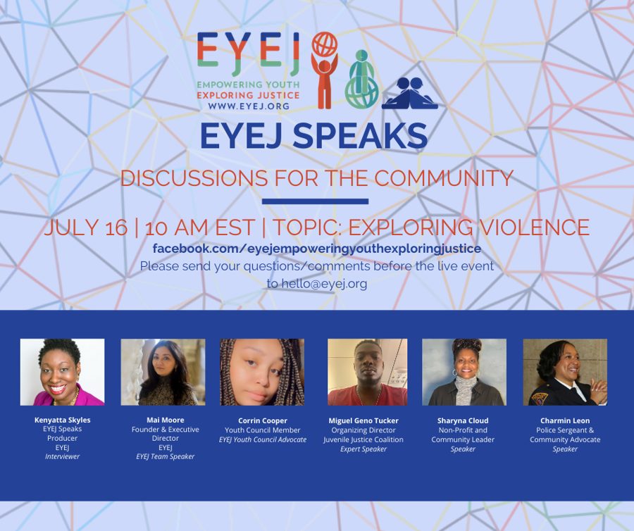 EYEJ Speaks episode flyer