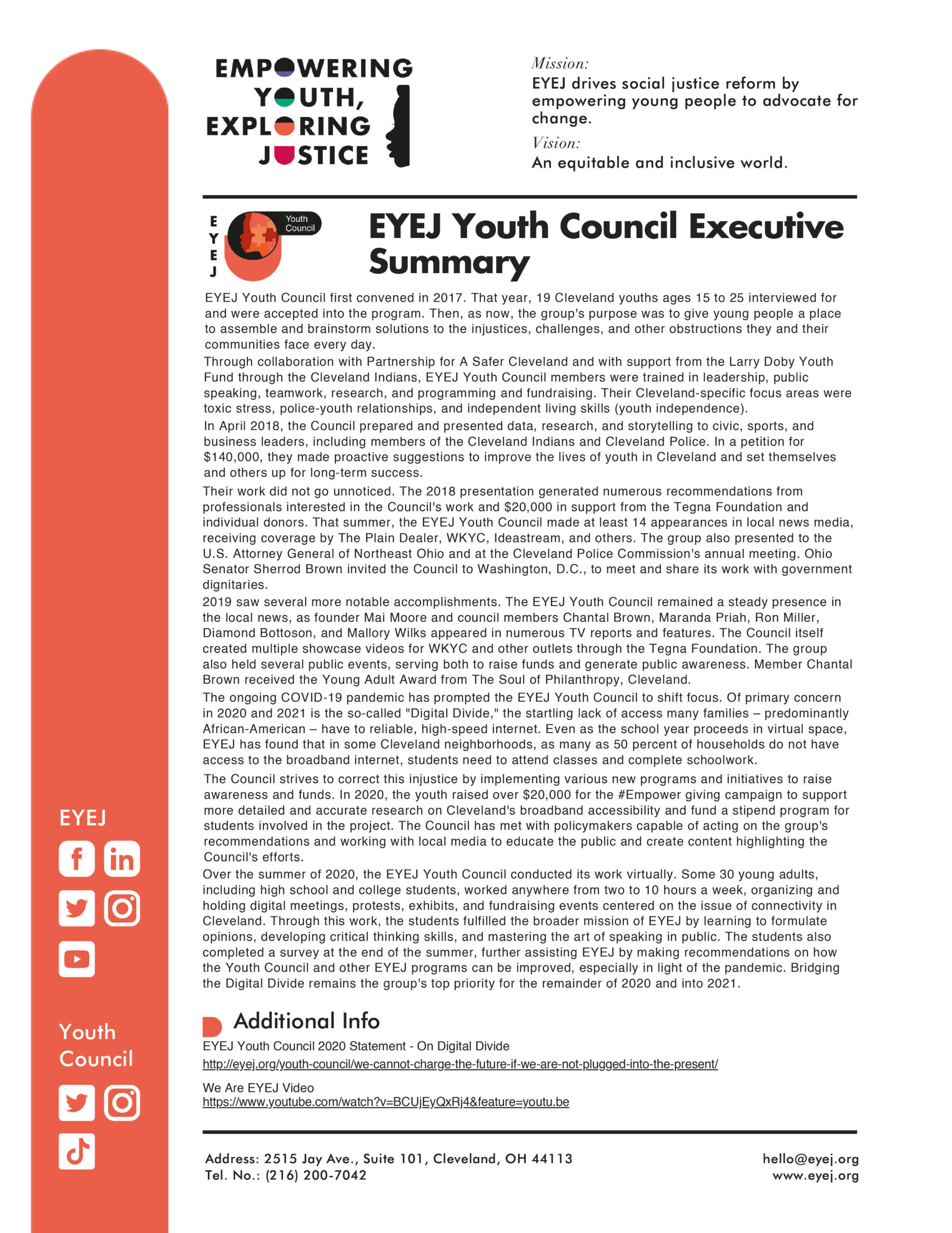 YODJ Youth Discussing Justice Online program summary